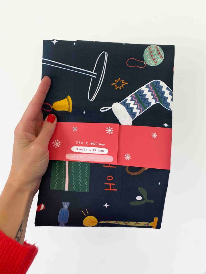 Christmas Tea Towel, Christmas gift, festive tea towel for wholesale by Stella Isaac Illustration