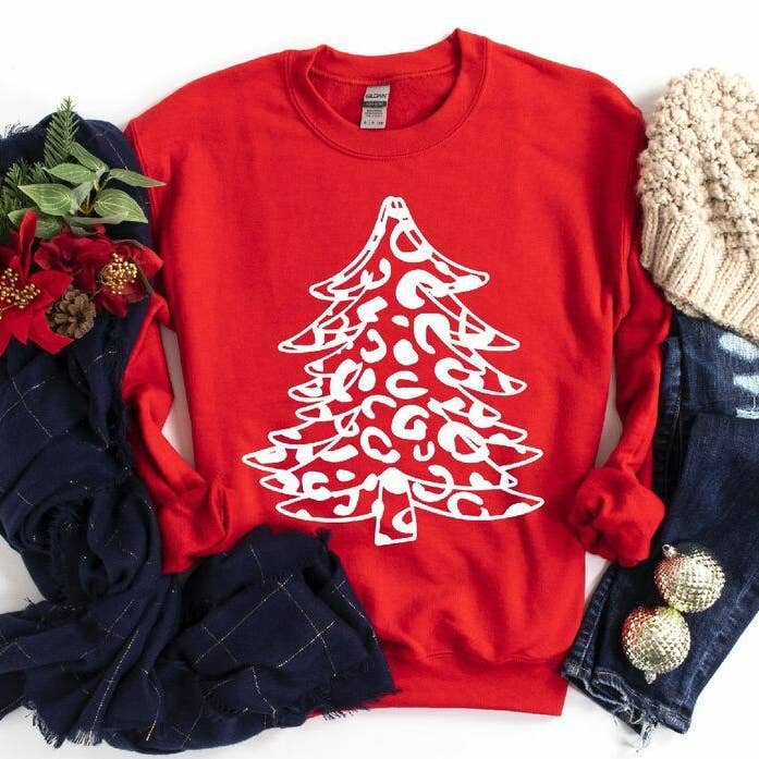 Sapin de Noël léopard monochrome (adulte) pour la vente par Heat Transfer Hub