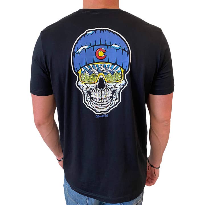 Skull T-Shirt - Winter - Black for wholesale by ColoradoCool Apparel