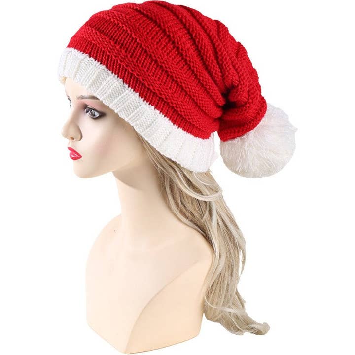 Sheer Trend - Wholesale Beanie - Women's - Contrast Color Warm Christmas Knit Hat Beanies1