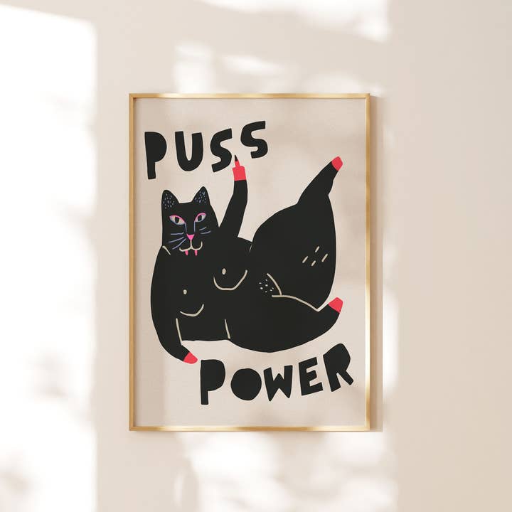 Kuku Studio - Wholesale Art Print - Puss Power Art Print