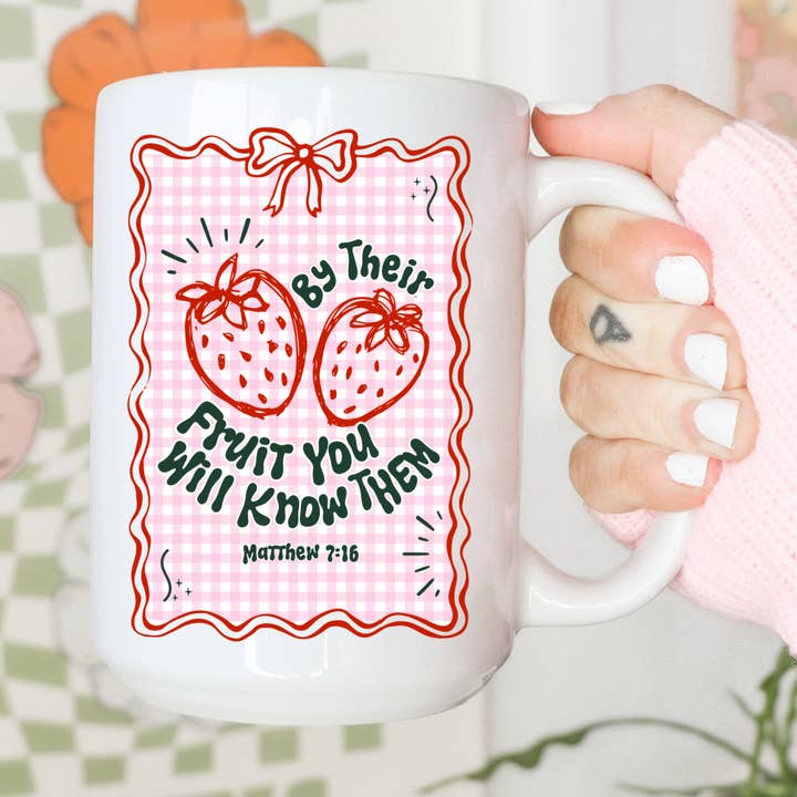 Tasse par leurs fruits, tasse chrétienne, Jésus, cadeau chrétien pour la vente par Mug and Mini