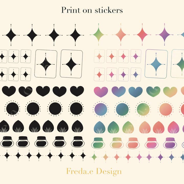 Tarot Card and planner shapes- Rub-on Stickers/ Transfer Stickers 008 (LFSO) for wholesale by Little Forest Shop