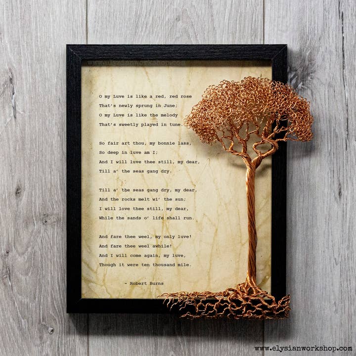 Elysian Workshop - Wholesale Wall Art Set - A Red Red Rose by Robert Burns Traditional Scottish Wall Art