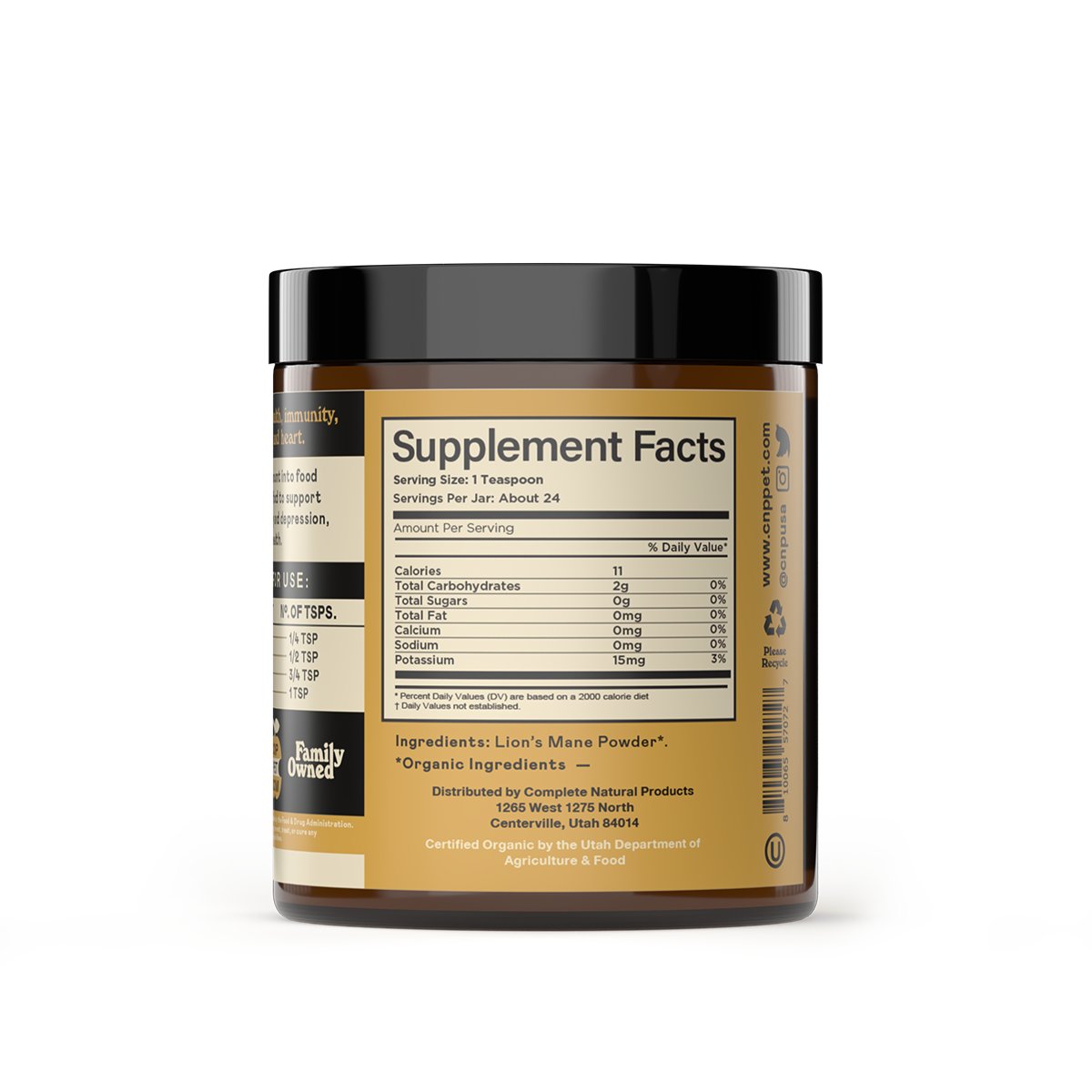 Complete Natural Products - Vendita all'ingrosso Integratori - Cani e gatti - Polvere di funghi organici Lion's Mane1