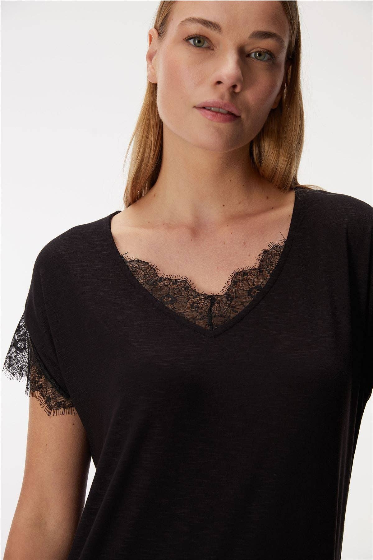 Zwart Viola 11427 nachtjurk voor dames voor groothandel op Faire2