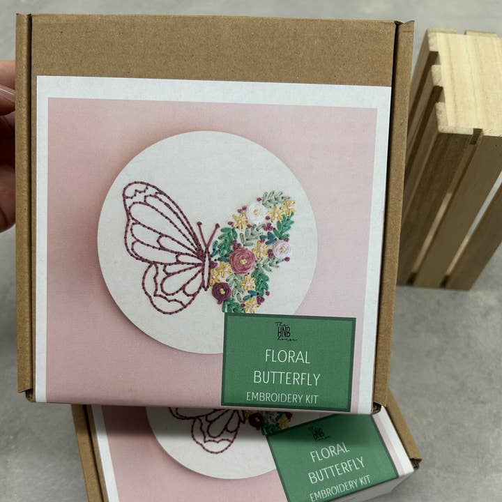 The HNB House - Wholesale Embroidery/Cross Stitch Supplies - Floral Butterfly DIY Embroidery Kit5