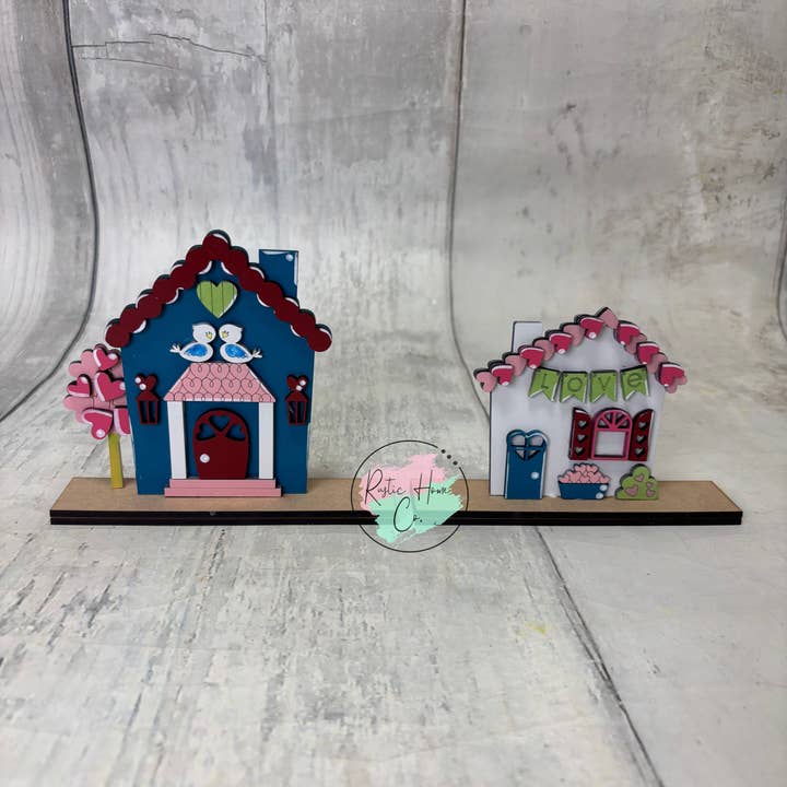 Rustic Home Co LLC – Engroshandel DIY-hobbysæt – Valentine-huse gør-det-selv håndværkssæt2