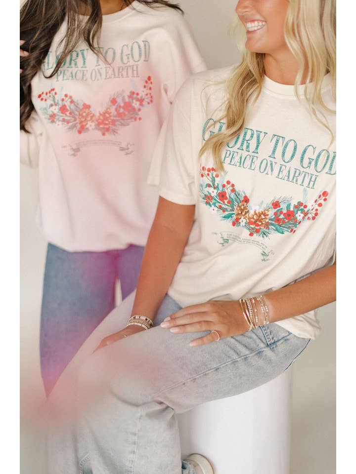 Whitney | Chaudoin Creations - Wholesale Graphic Sweatshirt - Women's - Glory To God Peace on Earth Graphic Sweatshirt1