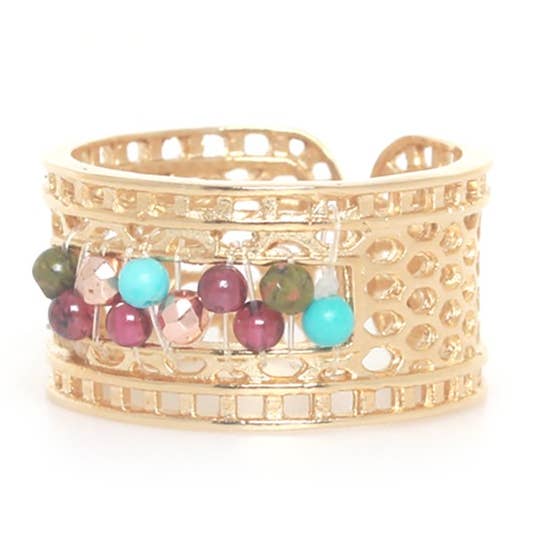 CASSANDRA anello regolabile con perline per la vendita all'ingrosso da parte di Franck Herval