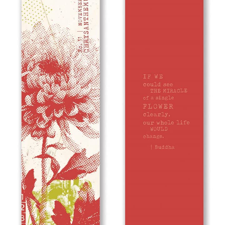 Gibbs Smith - Wholesale Bookmark - Mark the Year Bookmark Box A Floral Bookmark for Each Month8
