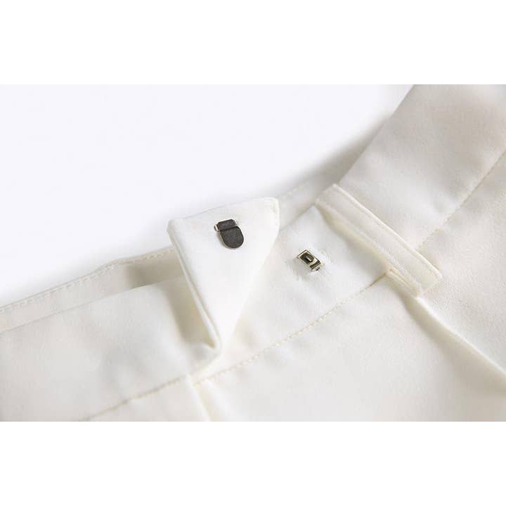 Calista White Rhinestone Arm Blazer & Pant Two Piece Set for wholesale on Faire7