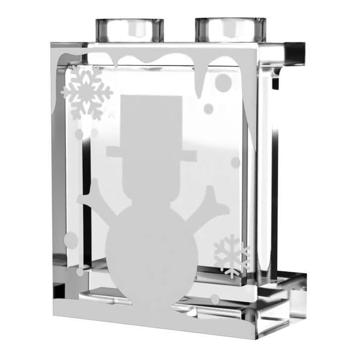 Winter Village Window with White Snowman 1x2x2 Panel - B3 Customs for wholesale by B3 Customs
