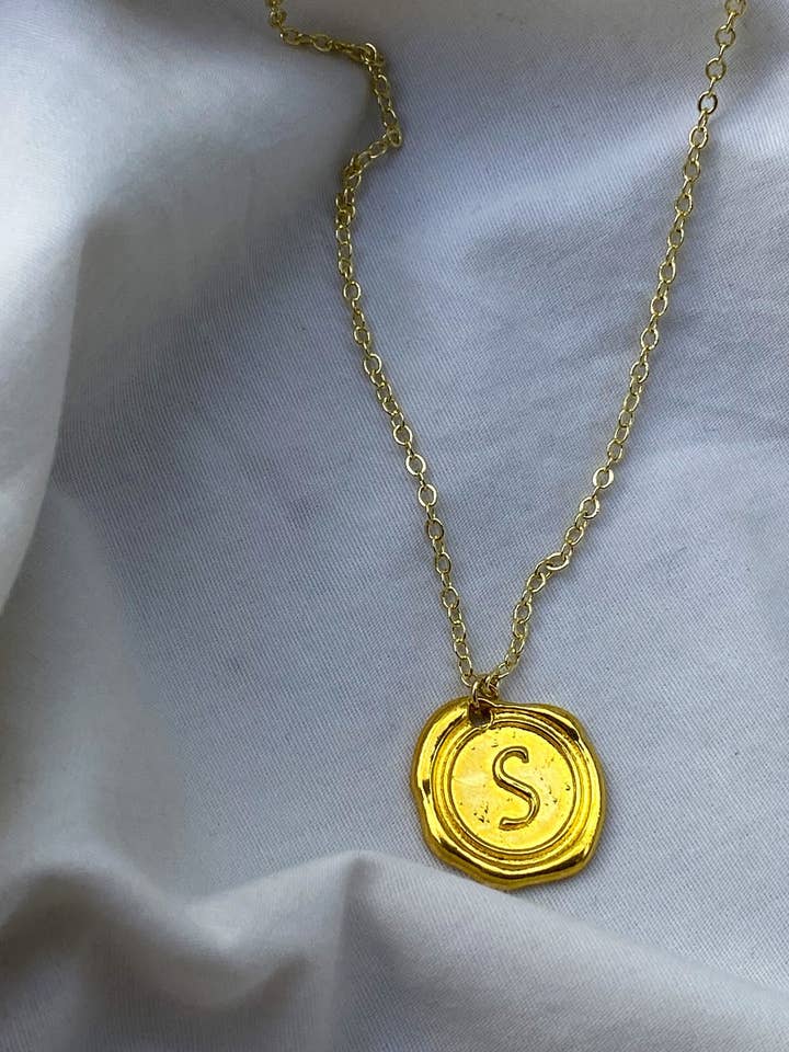 Initial Coin Necklace for wholesale by Simply Sunshine Jewelry