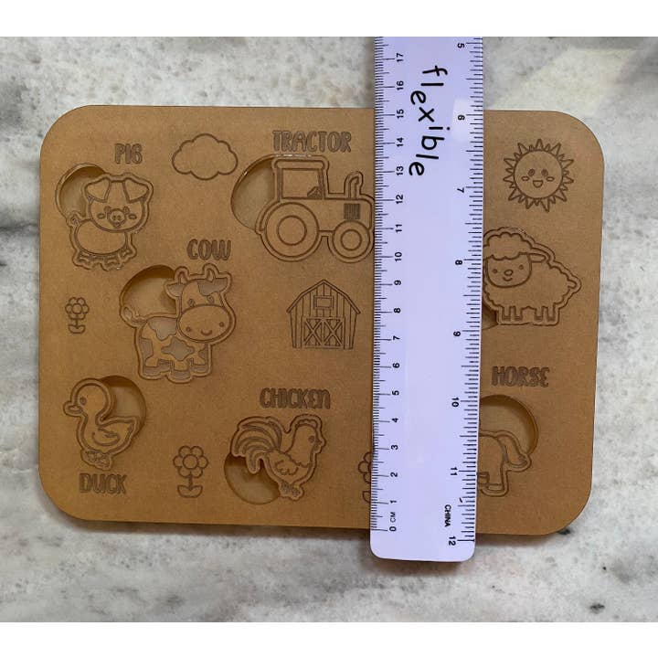 Farmyard Puzzle Board Silicone Mould, early learning, learn for wholesale by EllaRaeMouldsVinyls