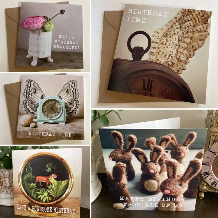 selezione di biglietti di compleanno, confezione da 15 x 3 con cinque motivi (15 biglietti) per la vendita all'ingrosso da parte di Quirk&Whimsy