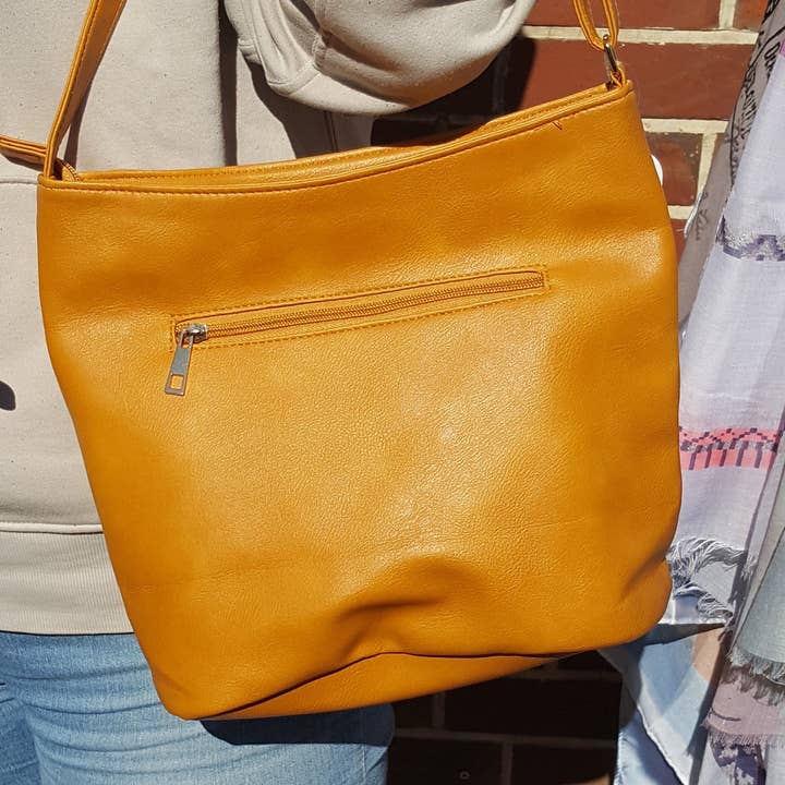 Bags, handbag saffron yellow for wholesale by perleperle