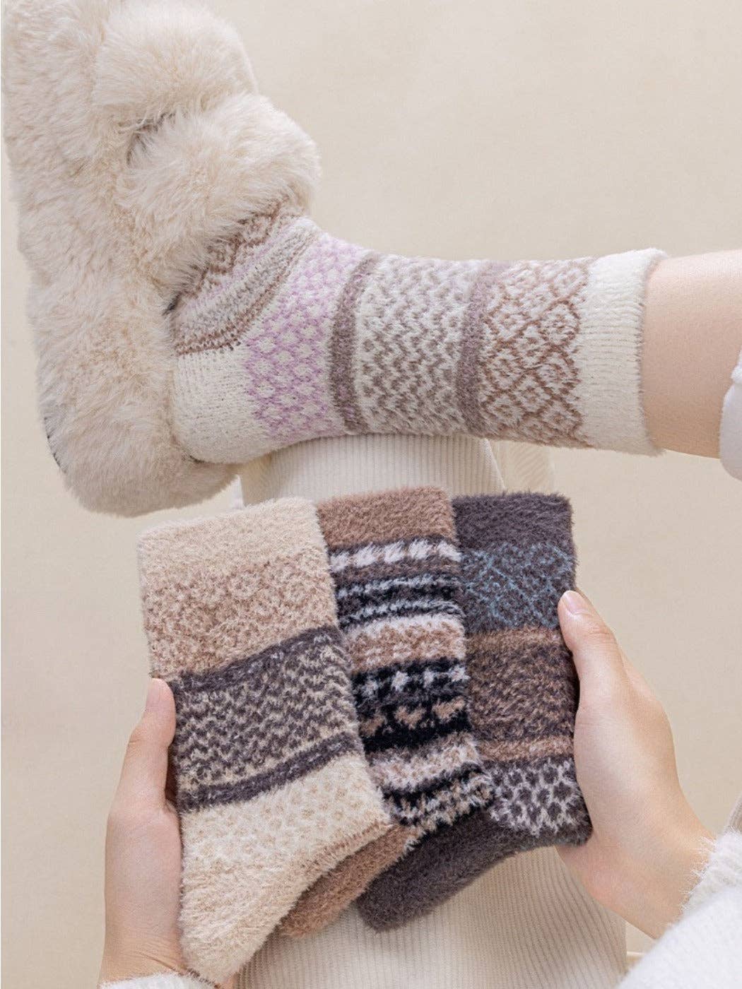 Funkyrel® Atzbranding Limited - Wholesale Socks - Women's - Rufia - Cozy Fleece Thick Mid-Calf Socks22