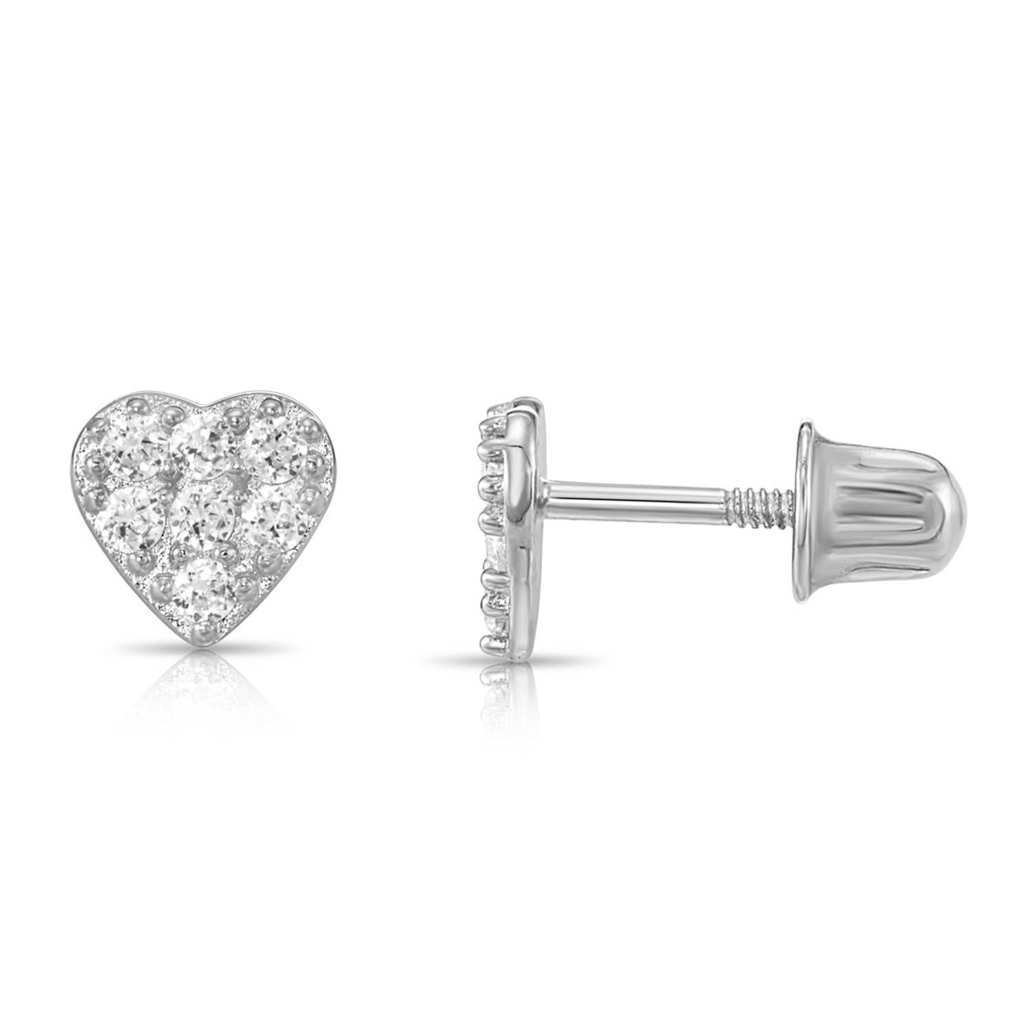 NY Gold & Silver Trading Inc. - Wholesale Stud/Post Earrings - 14K Solid Yellow Gold Square CZ Stud Earrings - Screw-Back3