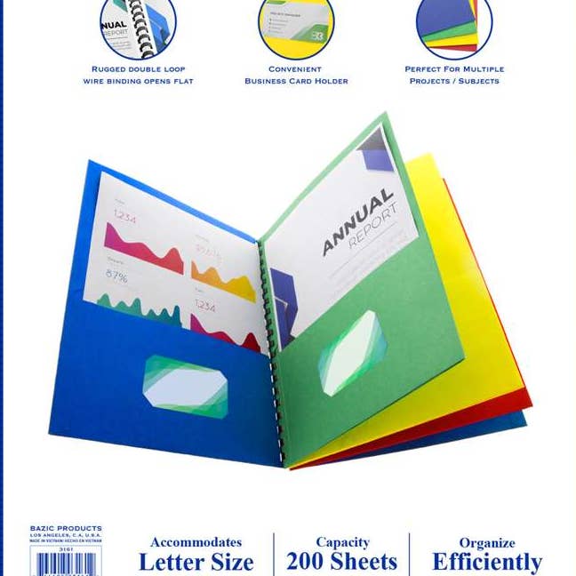 Asst. Color 8-Pocket Folder for wholesale by Luna Office Supply - Everyday Essential