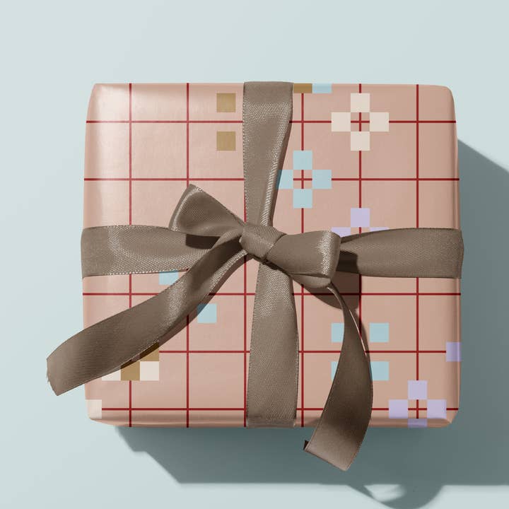 Gift Wrap | Blossom Grid Cinnamon voor wholesale door Likestationery