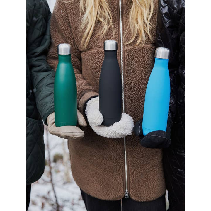 Sagaform GmbH - Wholesale Water Bottle - Sagaform Nils Steel Bottle Rubber Finish, Black Or Blue3