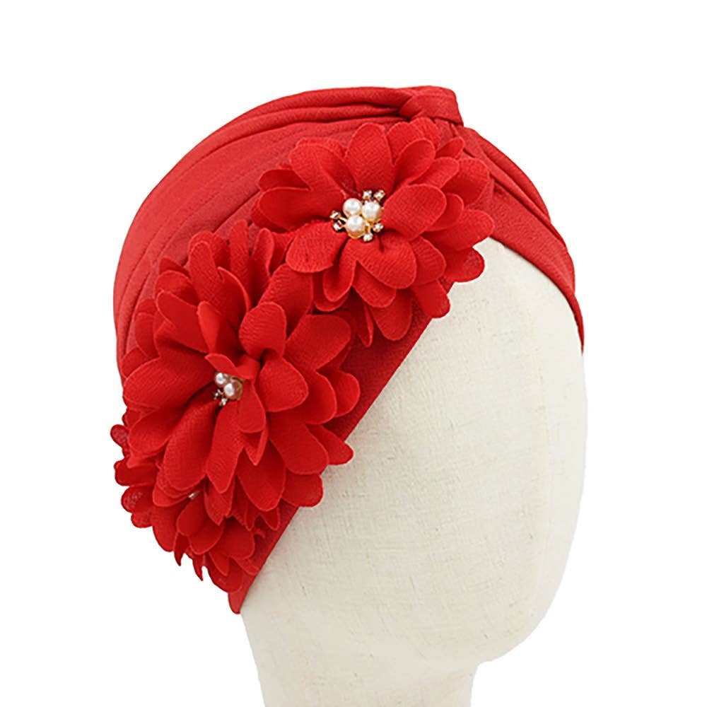 Sensibling Corp. - Vente Turban – femme - Chapeau turban orné de perles florales3