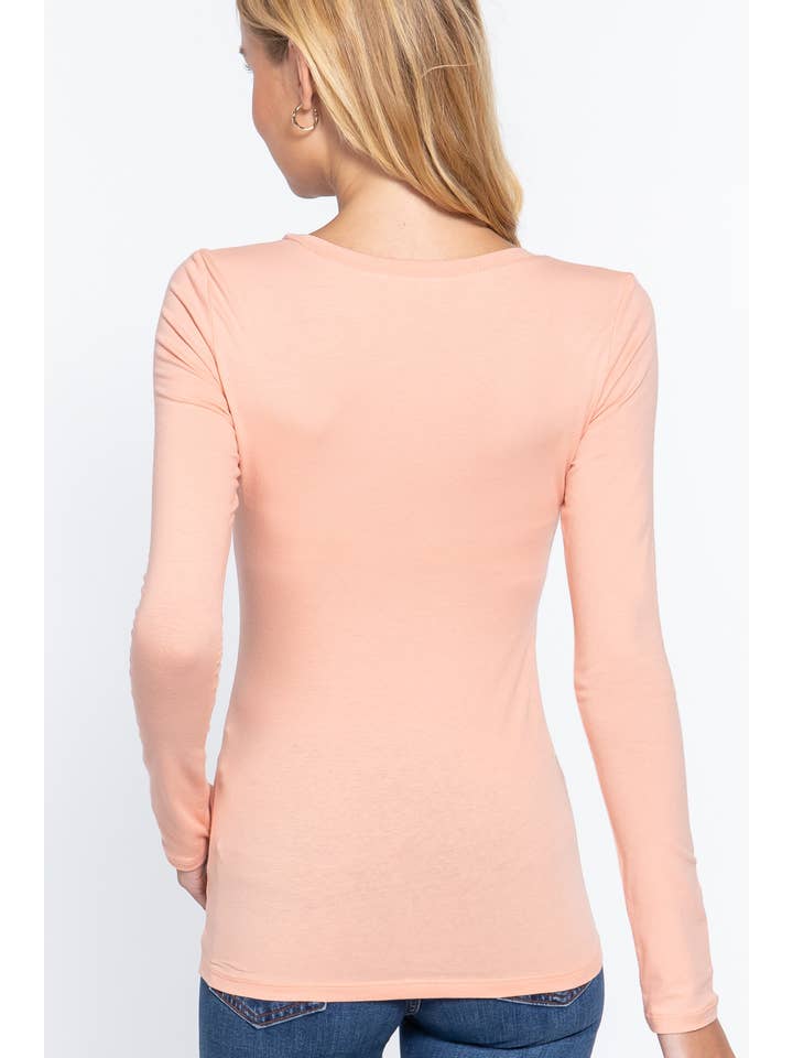 Active Basic | Active USA - Wholesale Knit Top - Women's - Long Sleeve Scoop Neck Top43