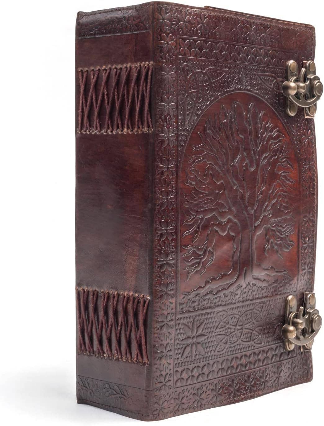 Tuzech Leather - Vente Journal intime - Tuzech grand journal de vie de 600 pages | journal en cuir | carnet de notes grand arbre de vie embossé | carnet d'écriture en cuir | journal en cuir fait main | grimoire en cuir | carnet de croquis en cuir 7 x 10 relié par fil2