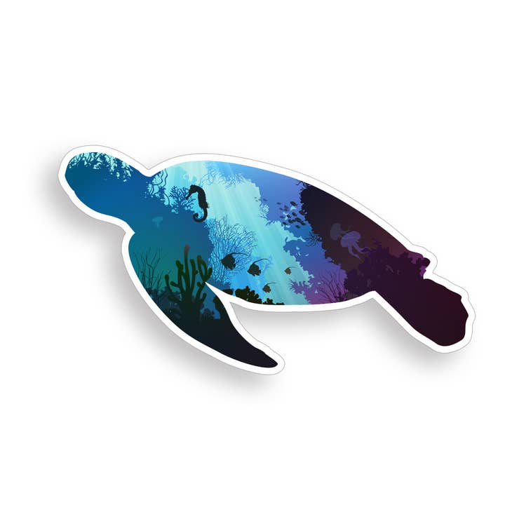 Underwater Sea Turtle Sticker for wholesale by Real Sticky