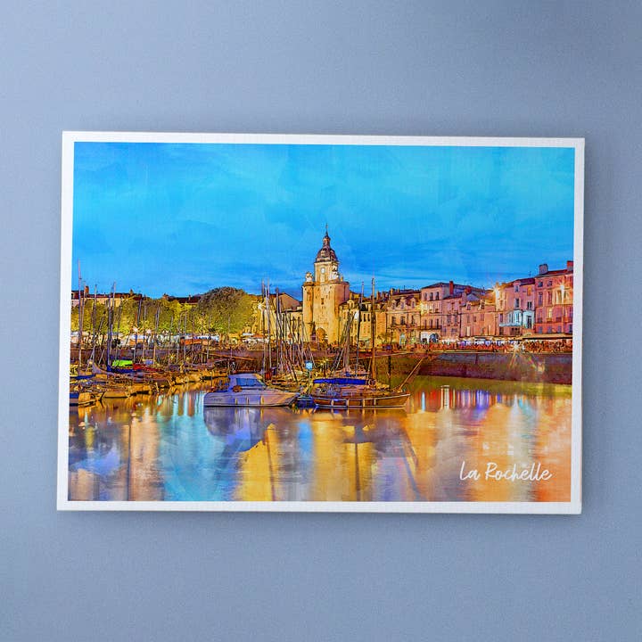 Port de La Rochelle, France - Carte postale A6 avec enveloppe pour la vente par Travelfy.art