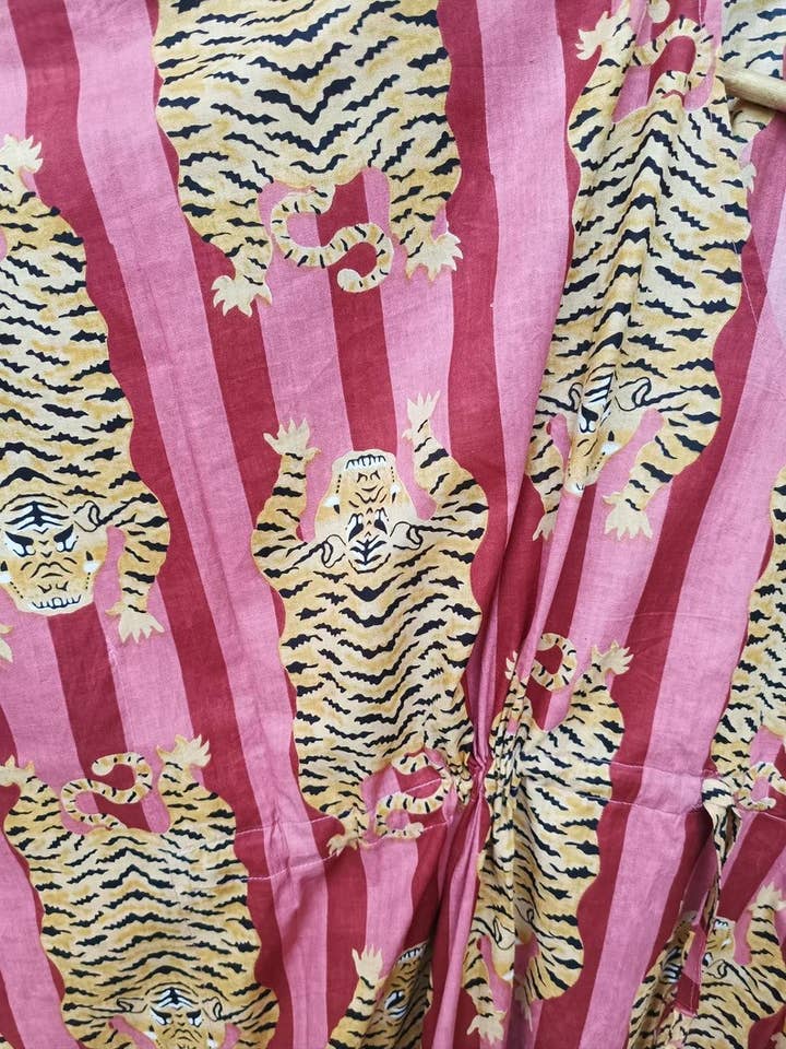 bhavnas boutique – wholesale Kaftan – Women's – Handmade Cotton Nightwear Dress Tiger Print Kaftan