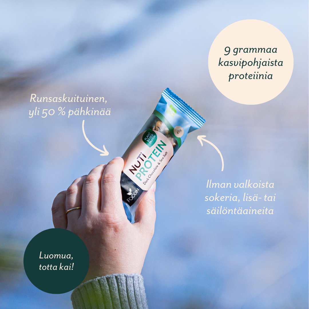 Foodin - Venta al por mayor Barrita de aperitivo - NUTI Protein, Chocolate Negro y Sal Marina, orgánico 45 g1