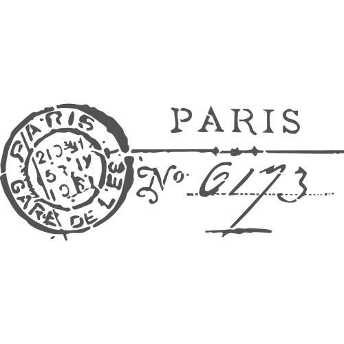 Paris Poststempel muur stencil voor wholesale door Designer Stencils
