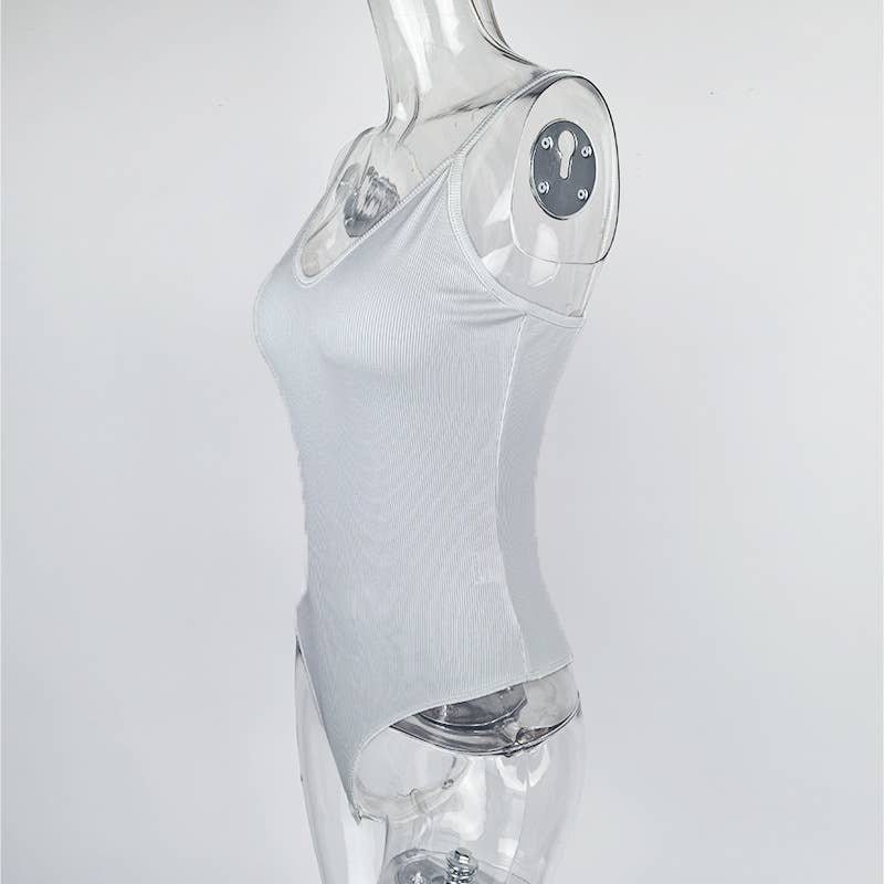 Rosa Clothing - Wholesale Bodysuit - Women's - Basic Base Sexy V-Neck Suspender Bodysuit2