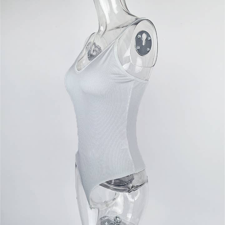 Rosa Clothing - Wholesale Bodysuit - Women's - Basic Base Sexy V-Neck Suspender Bodysuit2