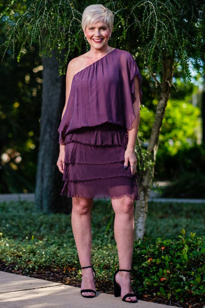 TINA Stephens Italy/Tees By Tina – Engroshandel Bluse - Dame – Aurora Flutter Fly Sleeve Silke Top m/Band Bund (BSS202)13