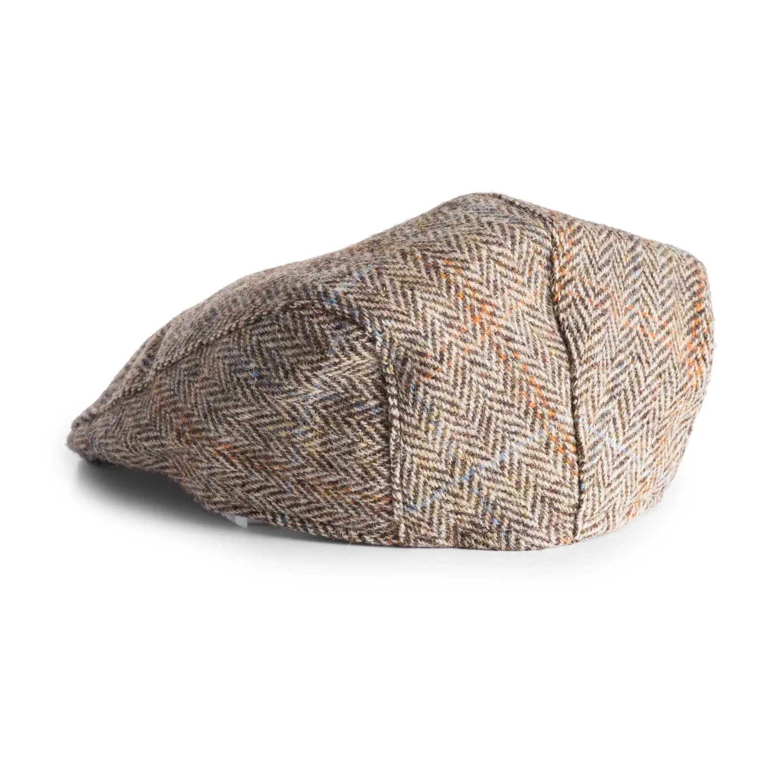 Dublin Gift Company – wholesale News boy/school boy hat – Unisex – Brown Herringbone Donegal Tweed Cap - 100% Wool1