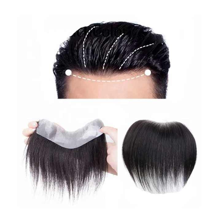 VIGOR - Wholesale Hair Extensions - Hairpiece V-Shape Mens Topper PU Thin Skin Base Natural Hair