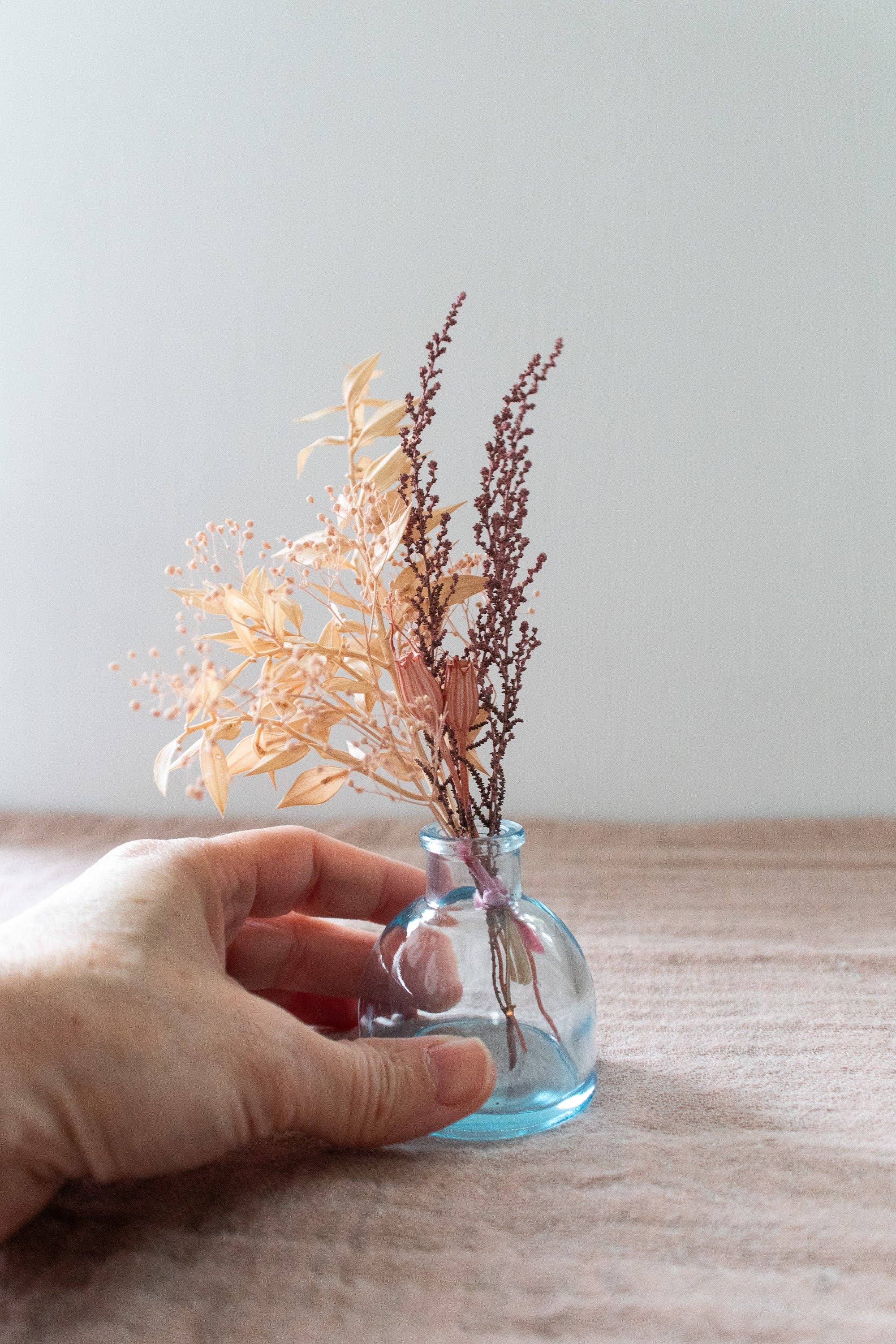 Gather Goods Co - Cards, Coasters, Tea Towels, Art, Mugs - Wholesale Dried/Pressed Flowers - Micro Dried Flower Arrangement in A Glass Bud Vase10