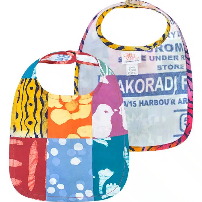 Global Mamas - Wholesale Bib - Baby - Bib: Patchwork - Assorted-Organic1