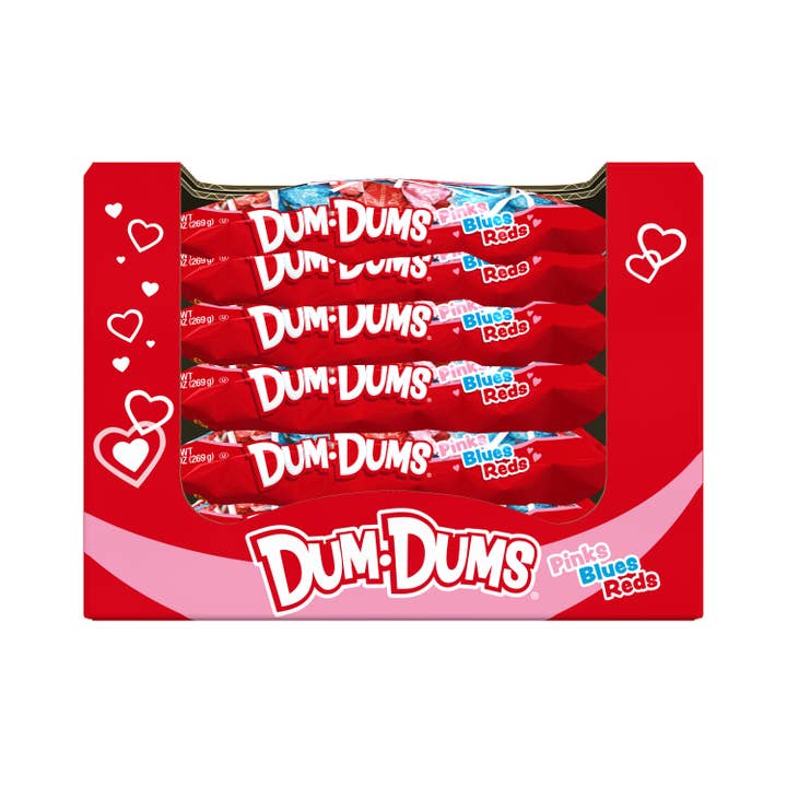 Grandpa Joe's Candy Shop - Wholesale Lollipop - Dum-Dums Original Pinks, Blues, Reds, 9.5oz Bag, 12ct