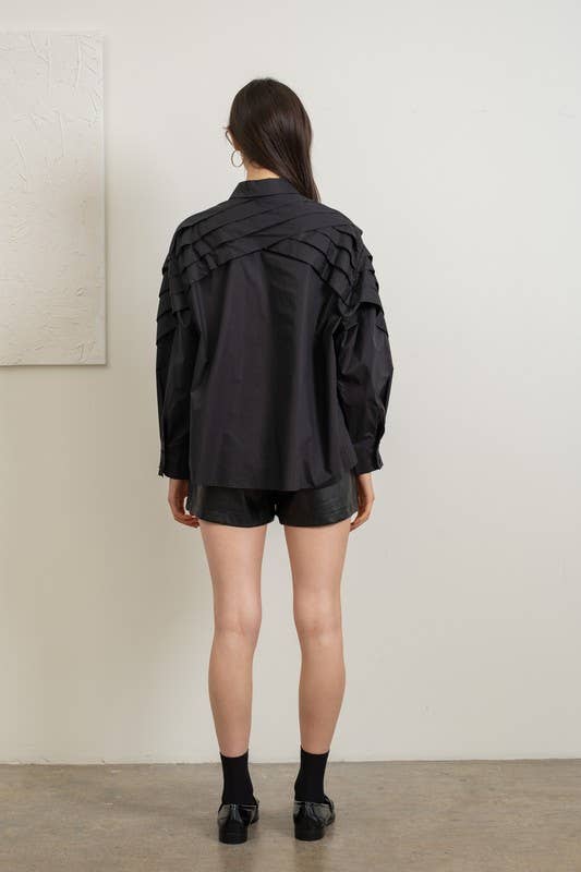 Heyson – wholesale Buttoned-down shirt – Women's – LT1065 Elegant Layered White Blouse11