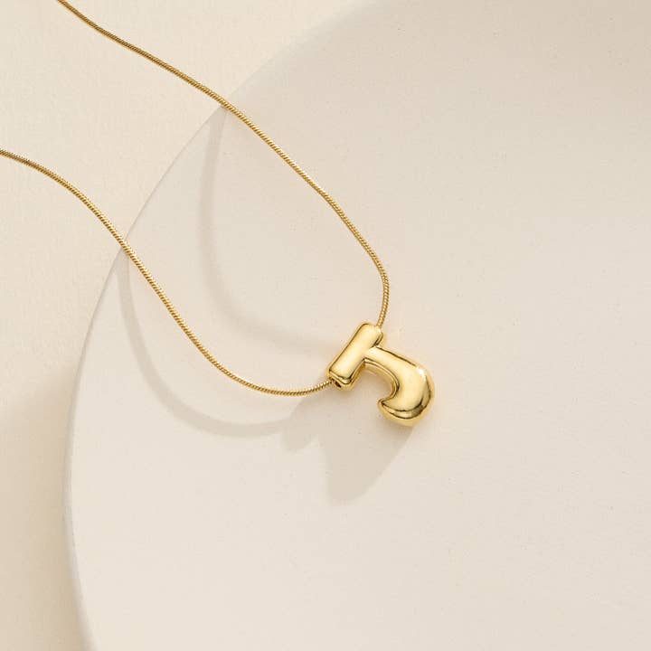Lilla Haven - Wholesale Pendant/charm necklace - 16 Assorted 18K Gold Dipped Bubble Initial Necklace13