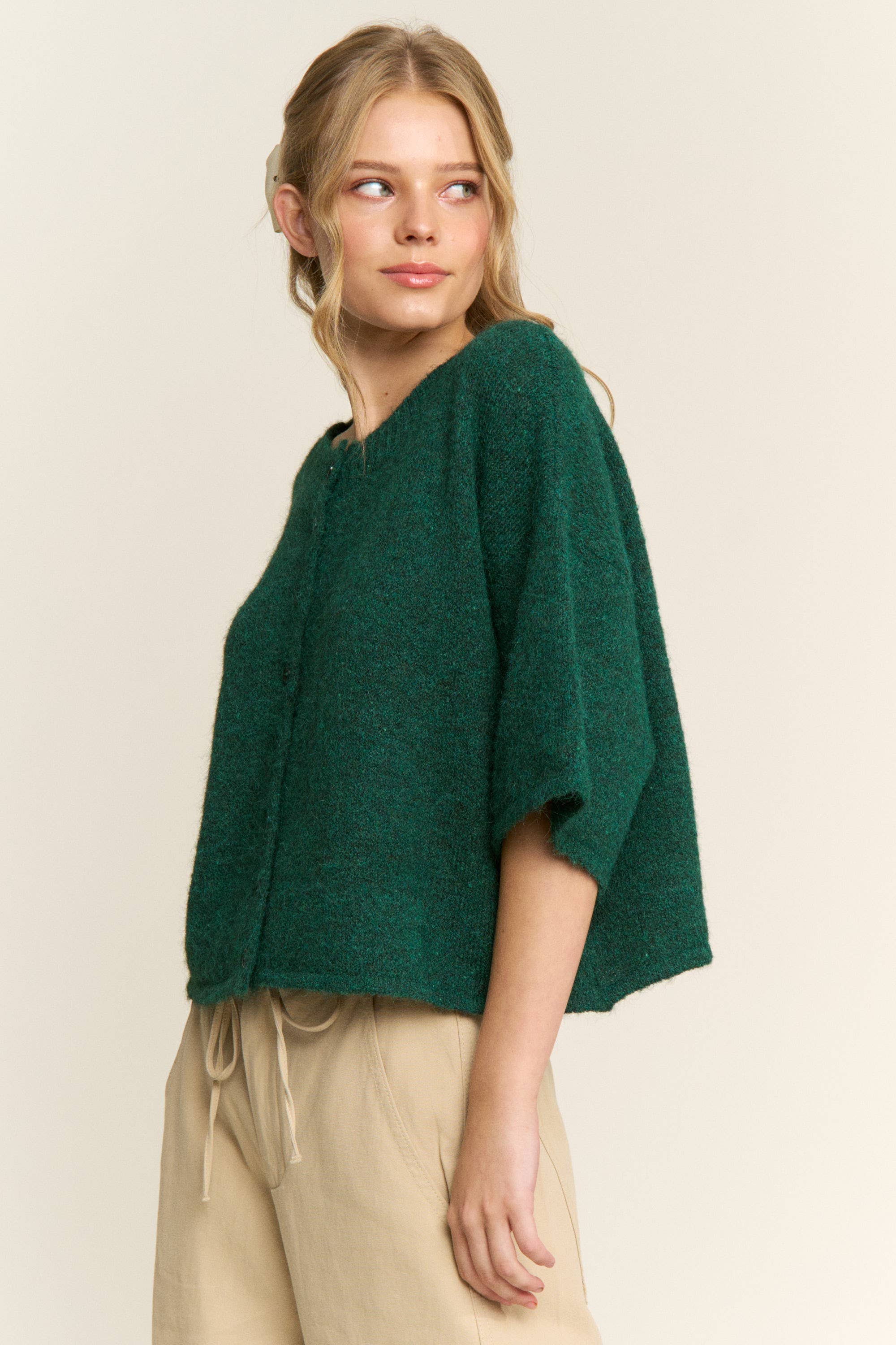 CANDESCENT - Wholesale Cardigan - Women's - Cropped Boxy Soft Knit Cardigan - LOU CARDIGAN38