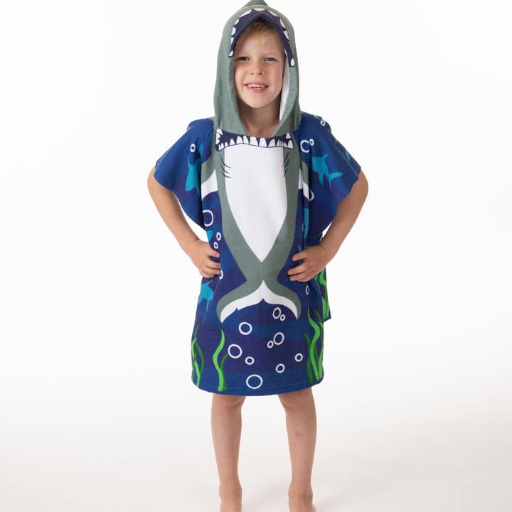 Shark Poncho Towel - NEW DESIGN for wholesale by London Bridge & Maison Chic