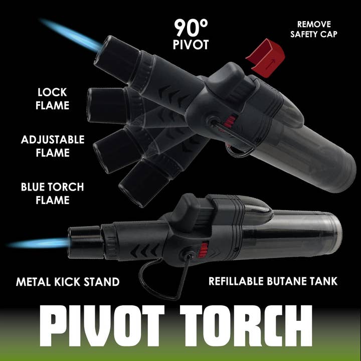 Novelty Brands - Wholesale Lighter - Smokezilla 90º Pivot Torch Assortment - 12/Display1