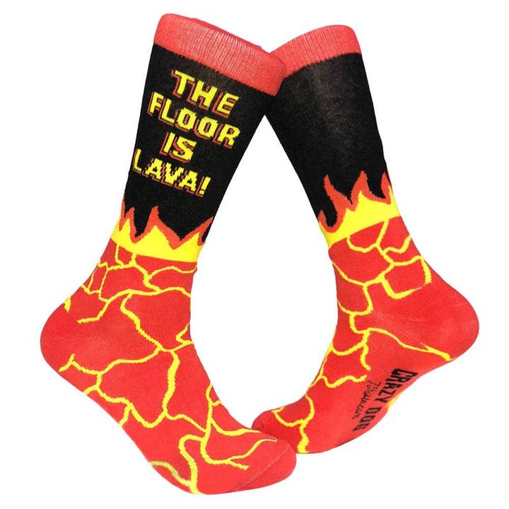 Mens The Floor Is Lava Socks Funny Joke Perfect Gift Western for wholesale by Crazy Dog T-Shirts