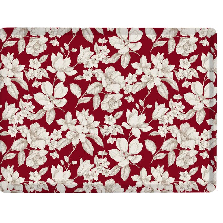 Platex - Wholesale Serving Tray - Round Magnolia Bordeaux Laminated Serving Tray