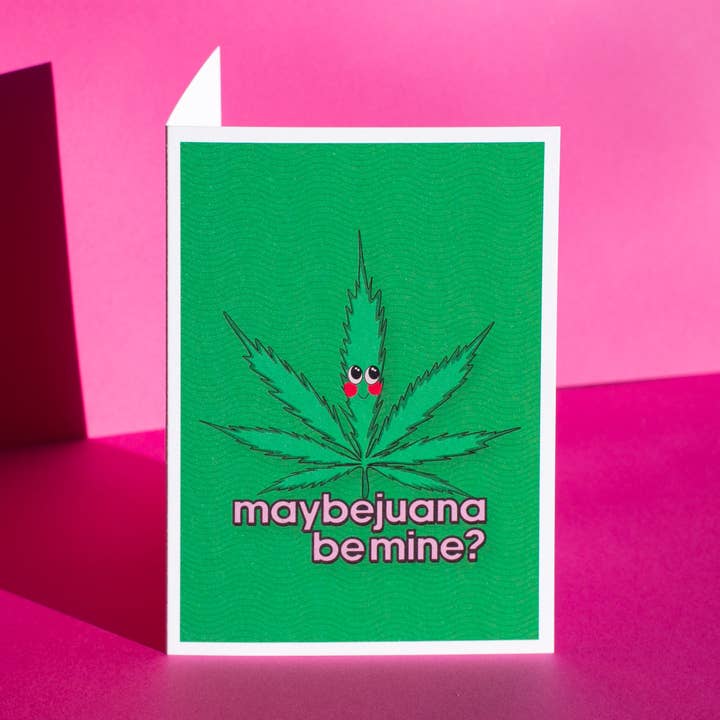 Vielleichtjuana Sei Mein? | Lustige Kiffer-Valentinskarte für den Großhandel von Posse Paper Goods